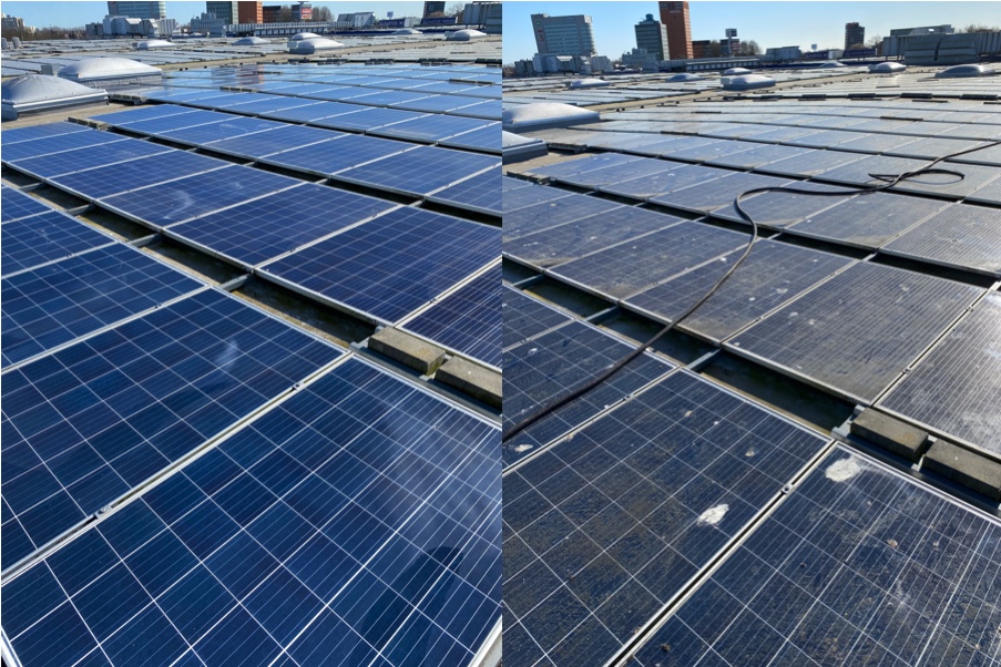 Difference between clean solar panels and dirty solar panels